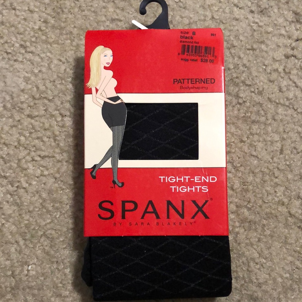 Spanx Black Patterned Tights Diamond Foil 👠 B